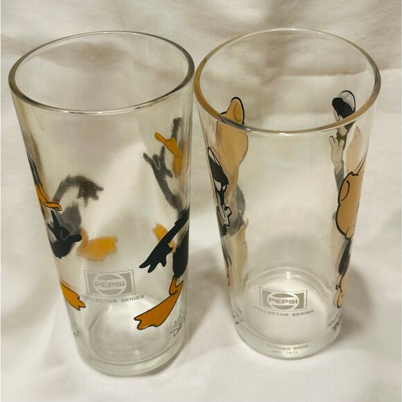 1973 Pepsi Collector Series Warner Bros Looney Tunes Glass Daffy Duck Porky Pig - Picture 7 of 7